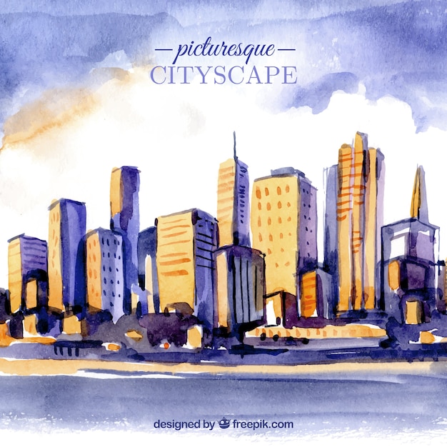 Free Vector picturesque cityscape