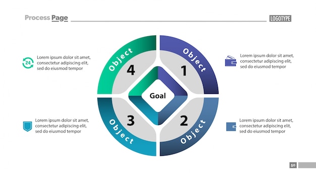 Pie Chart with Four Parts Template