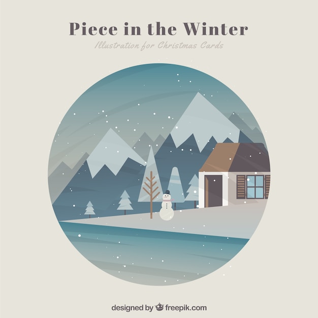 Free Vector piece in the winter card