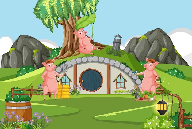 Pig at hobbit house