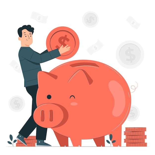 Free Vector piggy bank concept illustration