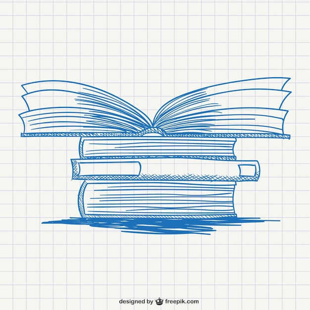 Free Vector pile of books drawing