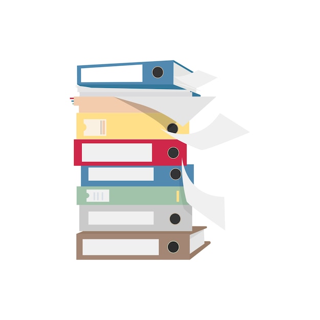 Free Vector pile of files and folders graphic illustration