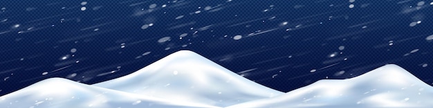 Free Vector piles of snow in winter storm png 3d illustration