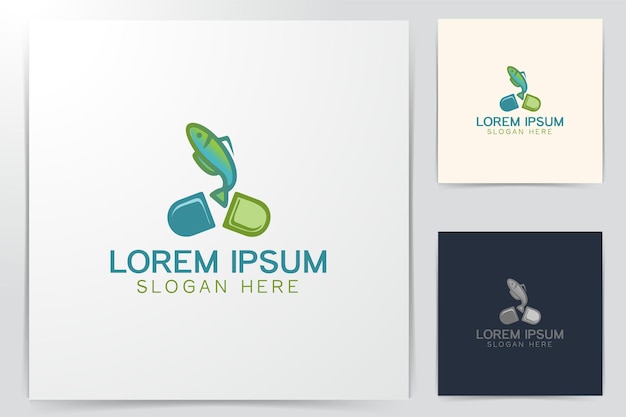 Free Vector pill, fish, supplement logo designs inspiration isolated on white background