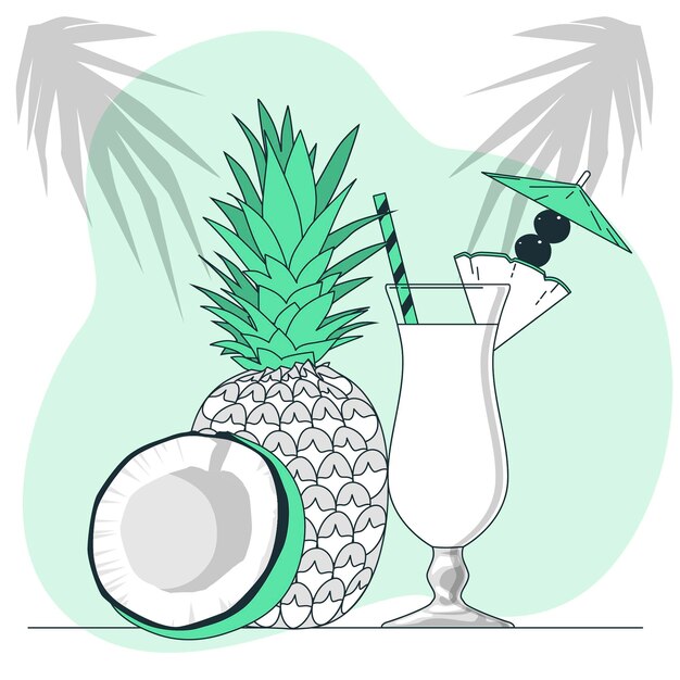 Pina colada concept illustration