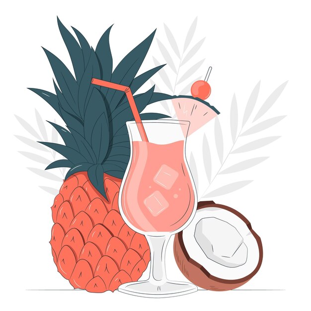 Pina colada concept illustration