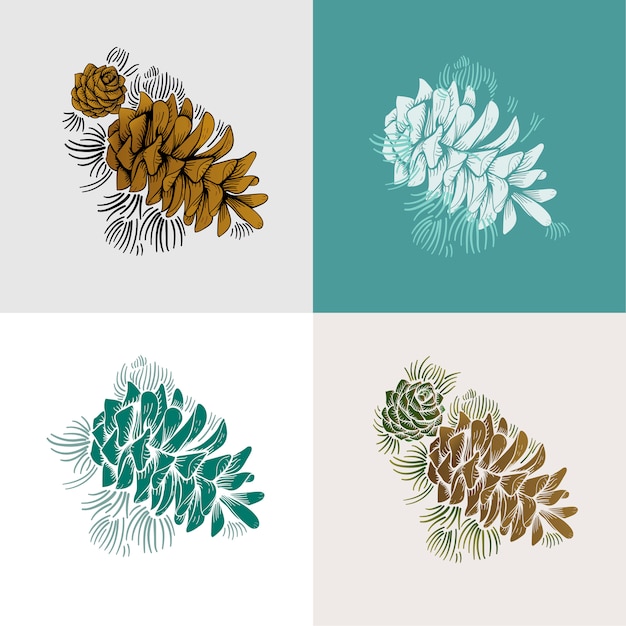 Free Vector pine set 