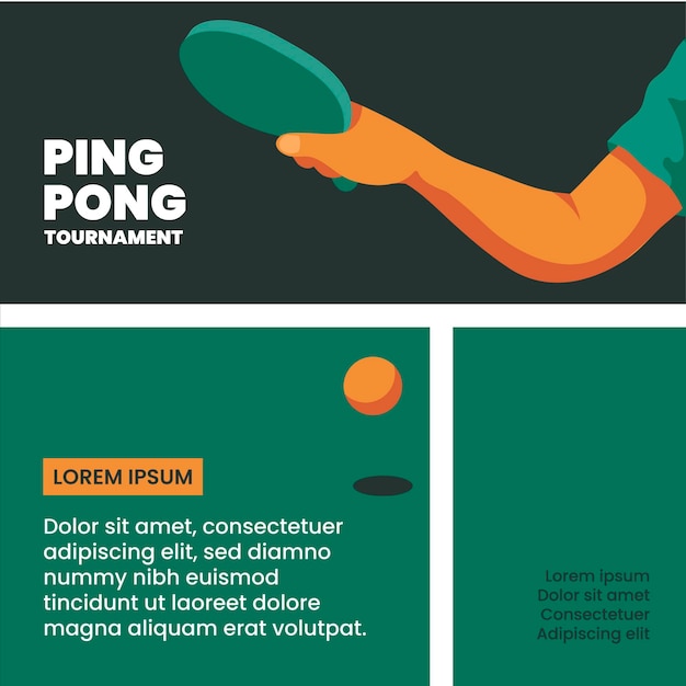 Free Vector ping pong tournament template