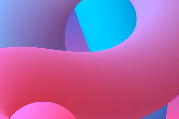 Pink 3D gradient background, colorful fluid shapes vector