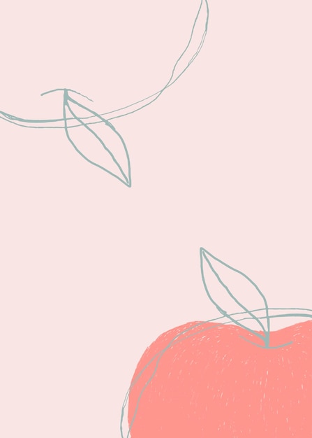 Free Vector pink apple cute fruit vector design space