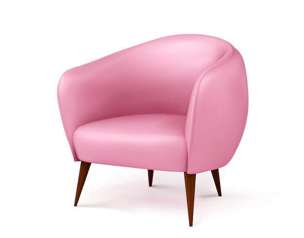 Free Vector pink armchair isolated on white background