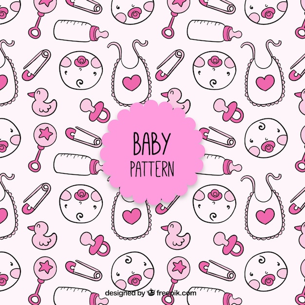 Pink baby elements pattern