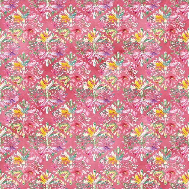 Pink background with floral pattern