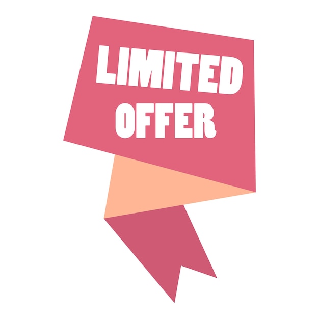 Free Vector a pink banner featuring the words limited offer in bold black font attracting attention to a time