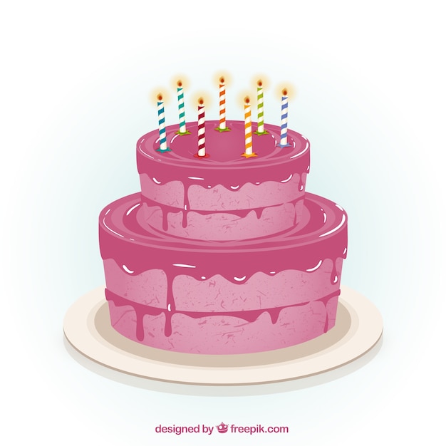 Pink birthday cake