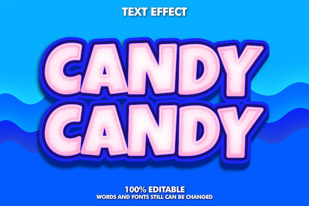 Pink and blue candy editable text