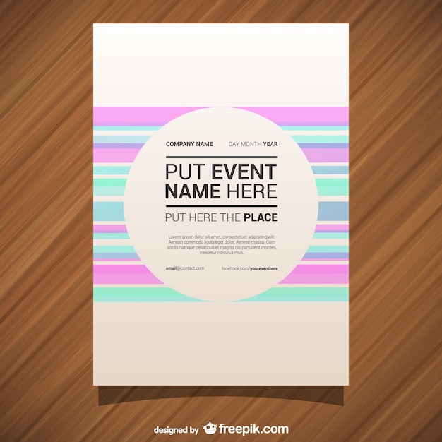 Free Vector pink and blue lines event poster