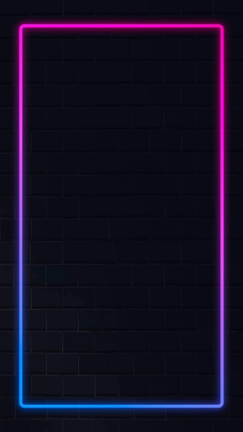 Free Vector pink and blue neon frame neon frame on a dark background