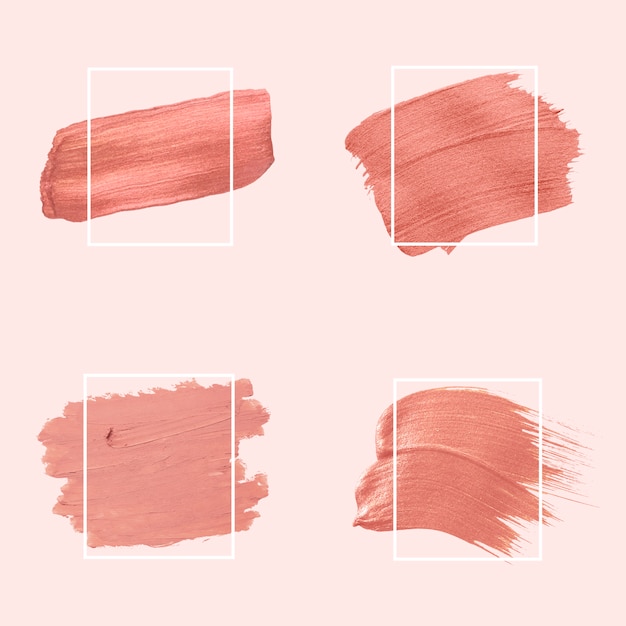 Free Vector pink brush strokes collection