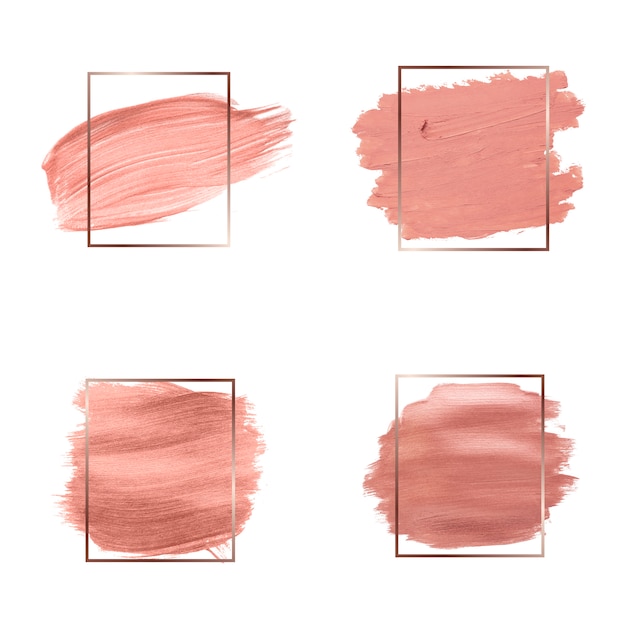 Free vector pink brush strokes collection