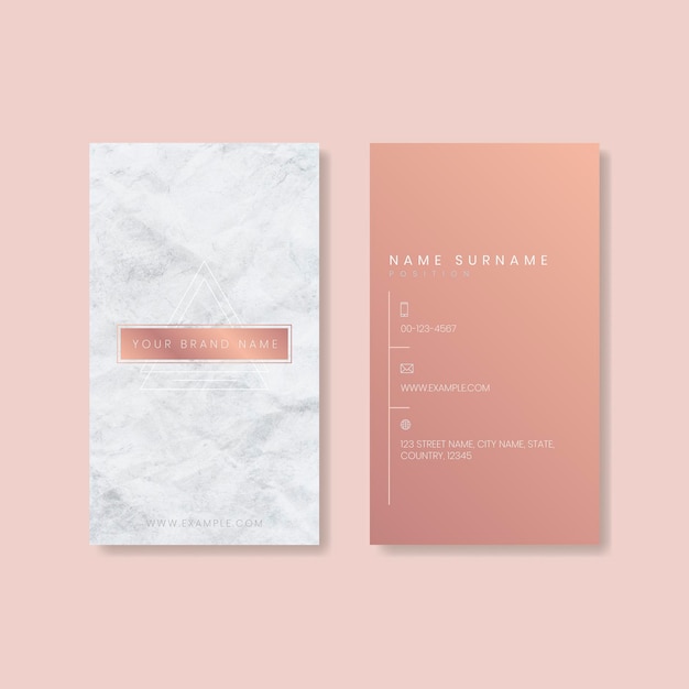 Free Vector pink business card design