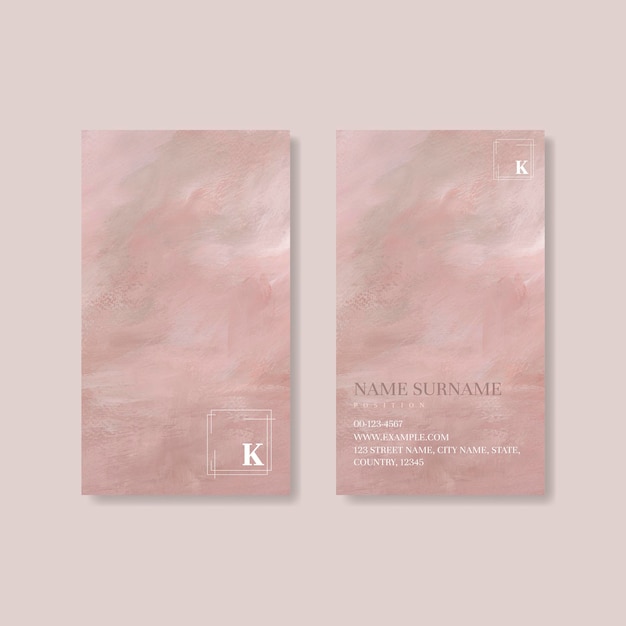 Pink business card template