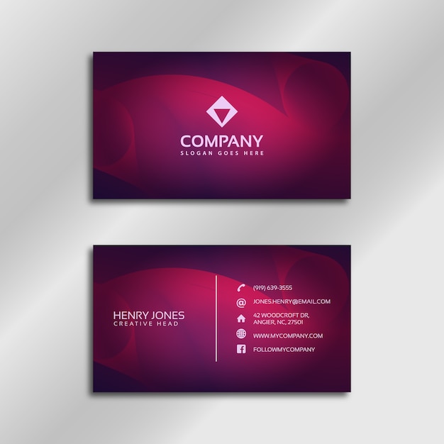 Pink business card