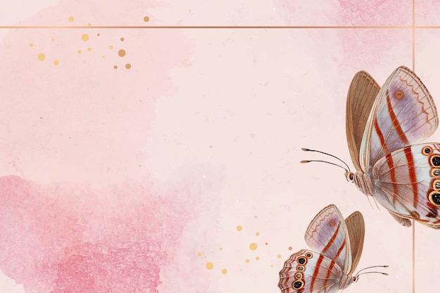 Free Vector pink butterfly on background