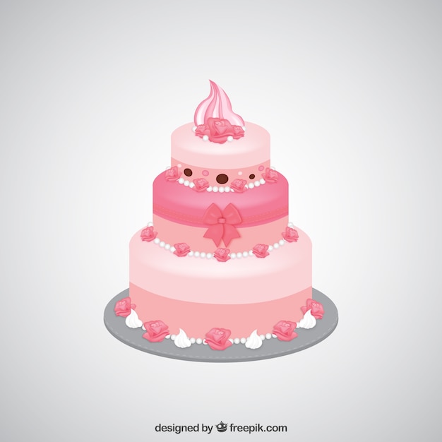 Free vector pink cake