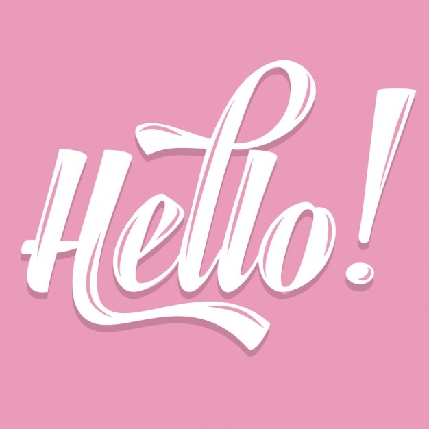 Free Vector pink calligraphic  hello