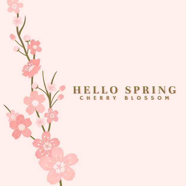 Pink cherry blossom background vector