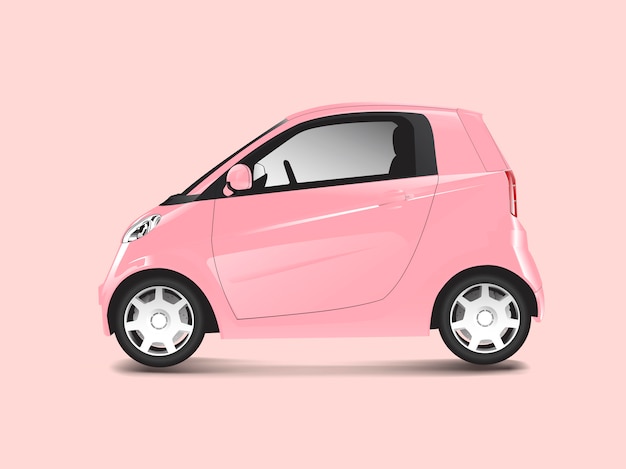 Free Vector pink compact hybrid car vector