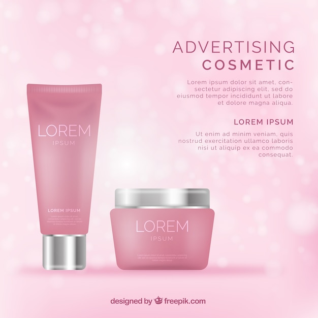 Pink cosmetic advertising