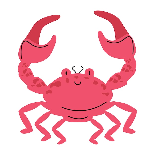 Free Vector pink crab design over white