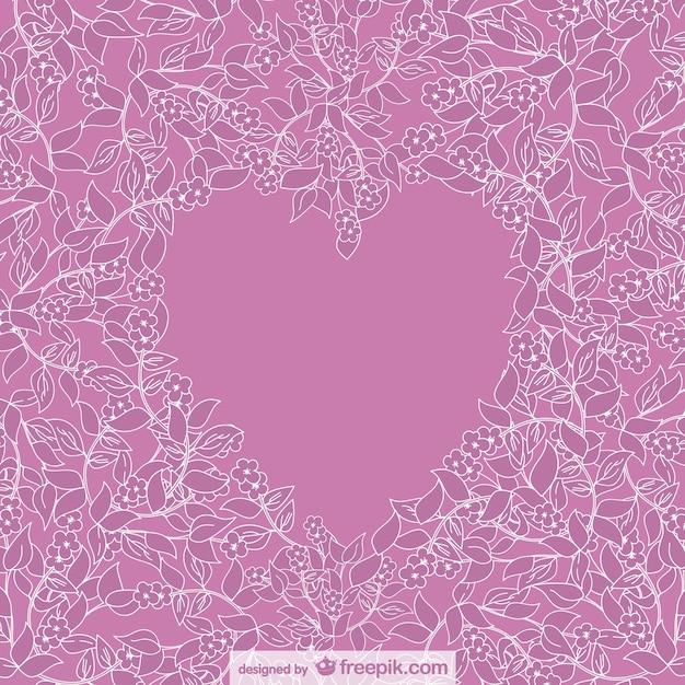 Free Vector pink floral background surrounding a pink heart