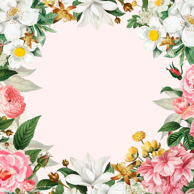 Pink floral frame