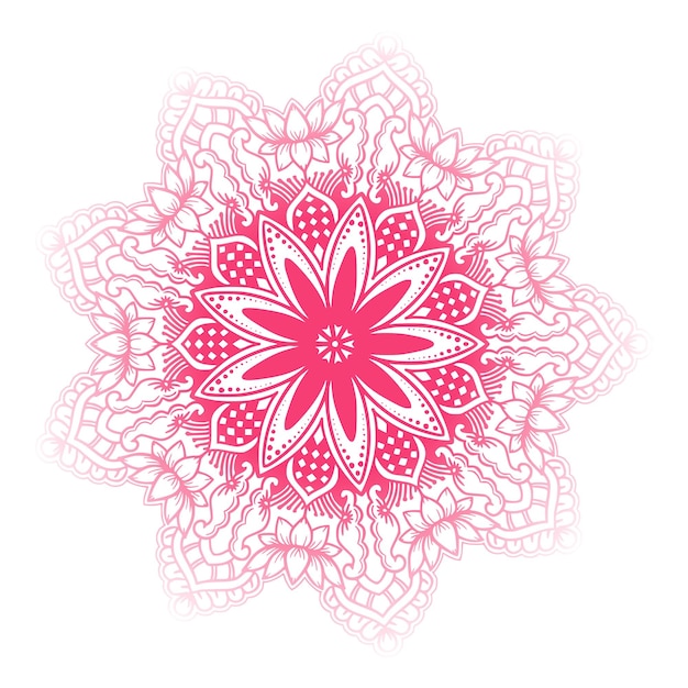 Free Vector pink floral mandala on white background