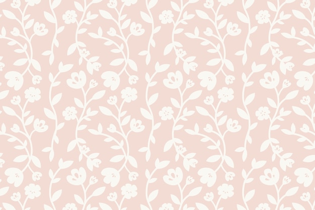 Pink floral patterned background vector