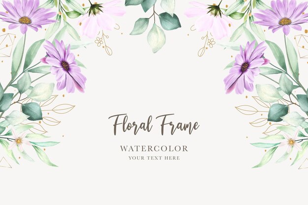 Pink flower frame background