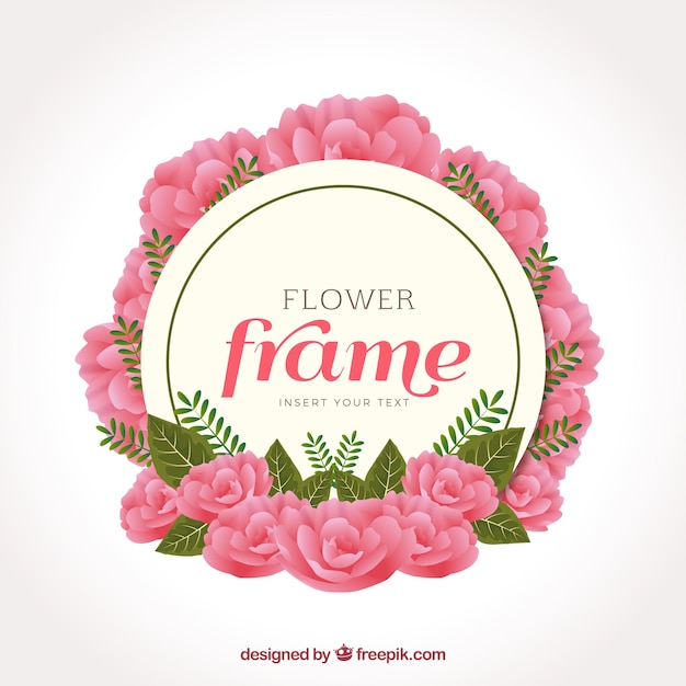 Pink flower frame