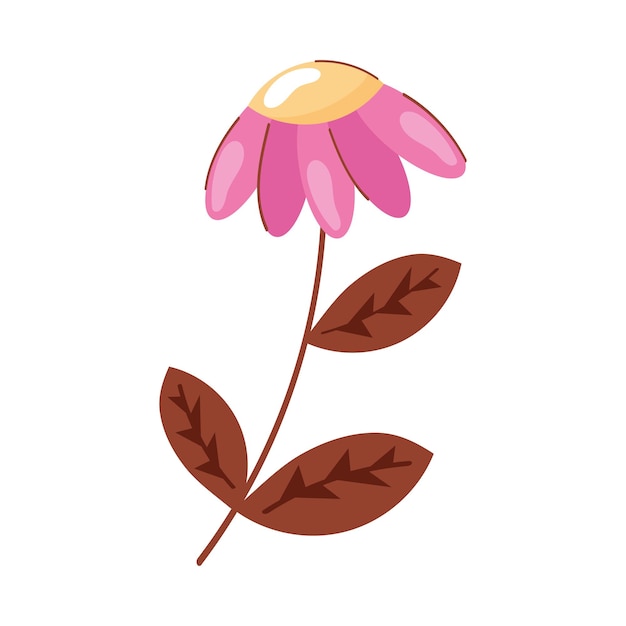 Free Vector pink flower retro style