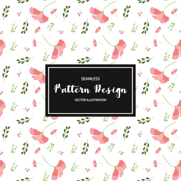 Pink flowers pattern background