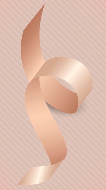 Free Vector pink gold ribbon element