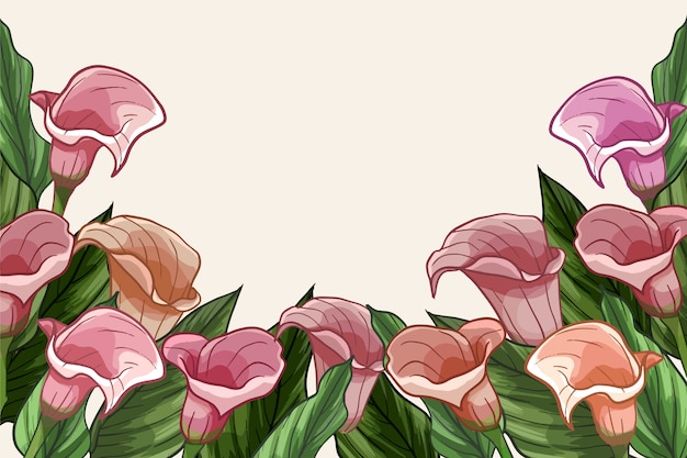 Free Vector pink hand painted floral background