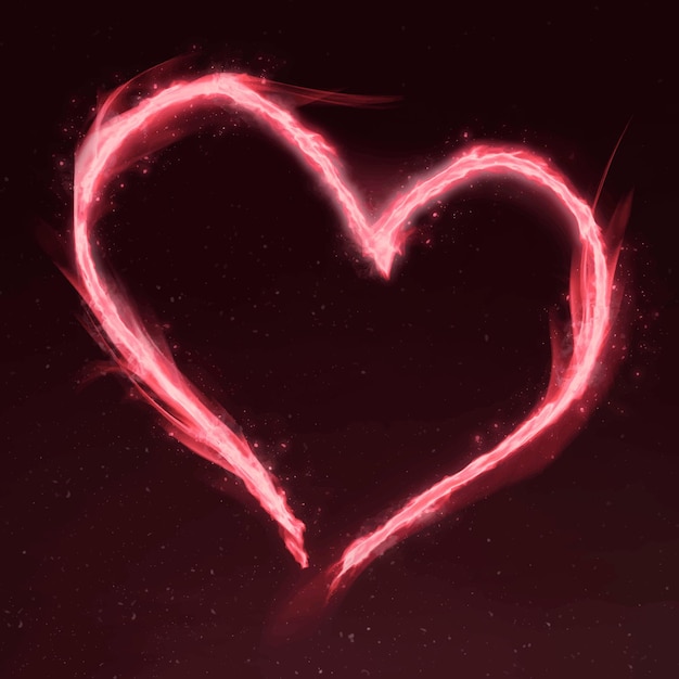 Free Vector pink heart fire frame