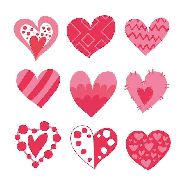 Pink hearts collection