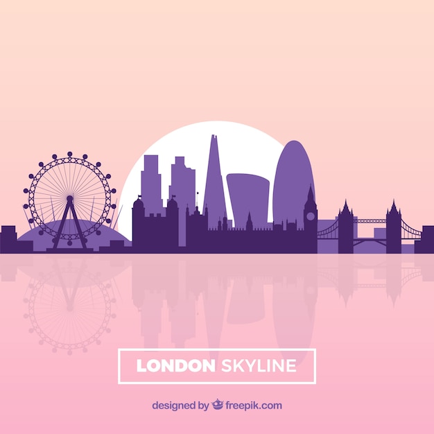 Pink london skyline