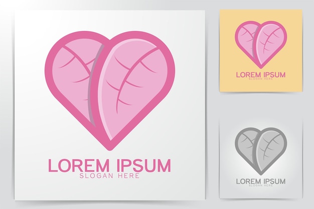 Free Vector pink love icon made from leaf logo ideas. inspiration logo design. template vector illustration. isolated on white background