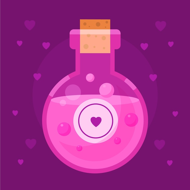 Free Vector pink love potion illustration flat design